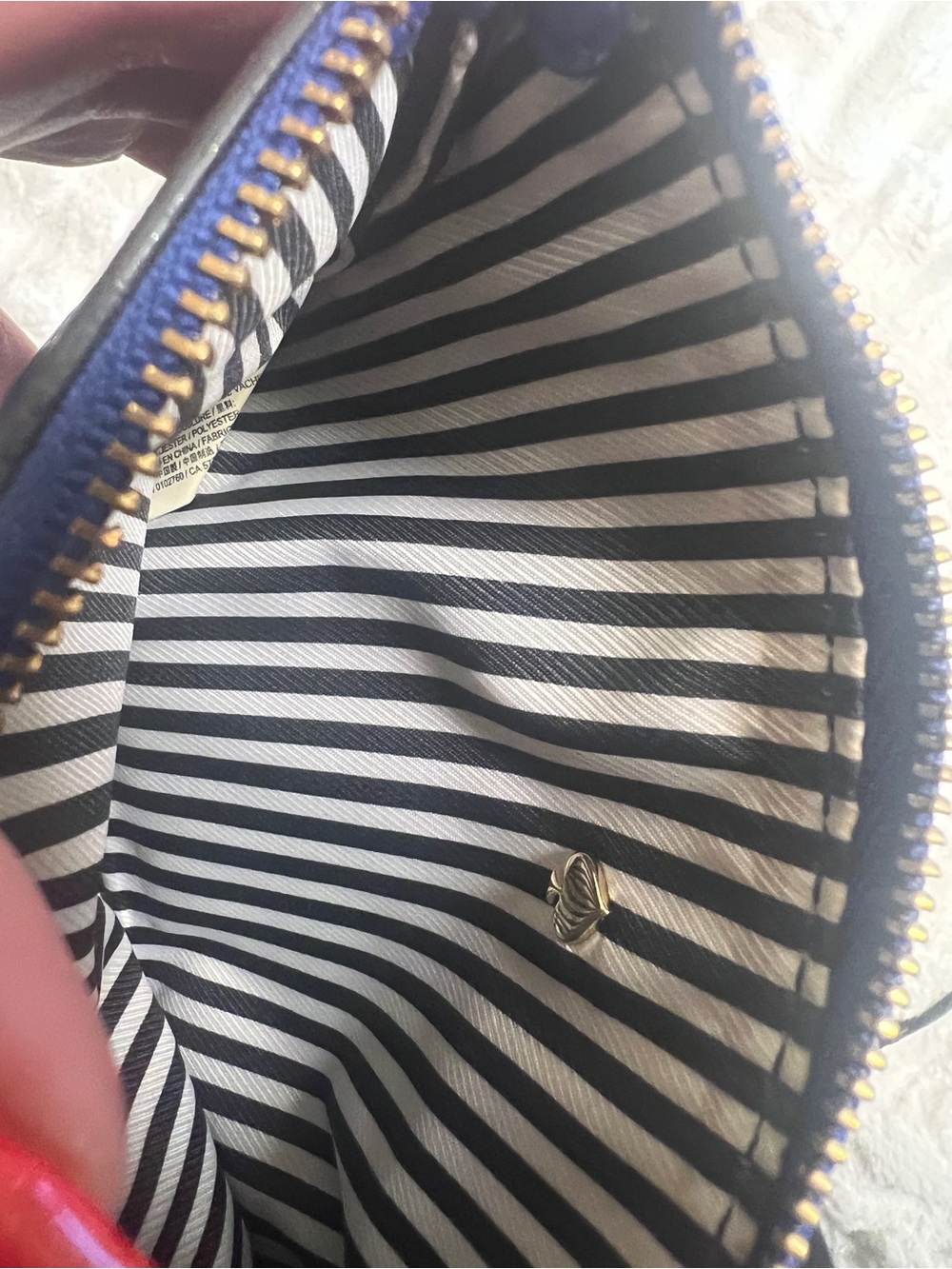 kate spade cobalt blue pebbled leather wristlet clutch - Picture 9 of 10